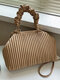 All-Match Waterproof Large Capacity Pleated Design Crossbody Bag Handbag - Gold