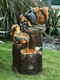 1 PC Squirrel Bird Animal Garden Statue Water Fountain Resin Home Decor Art Craft Small Ornament - Solar Style