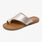 Women Holiday Beach Toe Ring Comfy Flat Casual Sandals - Gold