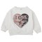 Love Sequin Girls Long Sleeve Sweatshirt For 2Y-11Y - White