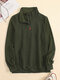 Solid Zip Front Pocket Long Sleeve Lapel Women Sweatshirt - Army Green