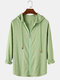 Mens Solid Color Checkered Textured Light Casual Long Sleeve Zipper Hoodies - Green