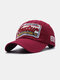 Unisex Cotton Letter Embroidery Patch All-match Sunscreen Baseball Cap - Wine Red