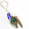 Bohemian Hair Accessories Peacock Feather Tassel Hairwear - Blue