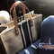 Women Linen Leisure Large Capacity Handbag Crossbody Bag Traval Shoulder Bag - Black