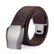 118CM Mens Nylon Smooth Alloy Buckle Belt Outdoor Leisure Sports Tactical Pants Strip Waistband - Coffee