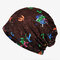 Thin Lace Cap Color Paint Jacquard Turban Beanie Hat Fashion Cap Print Bonnet Cap For Woman - Coffee
