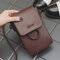 Women Casual PU Leather Cover Phone Bag Crossbody Bag  - Deep Brown