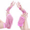 Women Men Coarse Fishnet Gloves Sex Long Gloves Punk Nightclub Half Finger Gloves - Pink