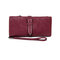 Women Leather Multi-card Long Wallet Clutch Bag  - Red