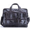 Ekphero Vintage Genuine Leather Large Capacity Business Crossbody Bag For Men - Coffee