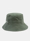 Unisex Cotton Retro Outdoor Casual Street Bucket Hat Sun Protection Hat - Green