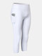 Women Breathable Quick-Drying High Elasticity Skinny Fit Yoga Cropped Pants With Side Pocket - White