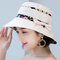 Women Summer Cotton Bucket Hat With Flower Pattern Casual Sunshade Breathable Beach Hat - Beige