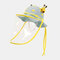 Children's Dustproof Windshield Fisherman Hat Transparent Detachable Face Screen - Blue