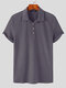 Chemise de golf décontractée à manches courtes en tricot côtelé uni pour hommes - gris