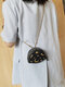 Women PU Leather Ins Sun And Moon Dome Bag Crossbody Bag Shoulder Bag Hobo Bag - Black