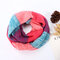 Invierno Mujer Colores del arco iris Espesar Bufanda de cuello de anillo de punto Casual Soft Cuello Bufandas más cálidas - # 02
