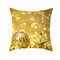 الذهبي جلجل عيد ميلاد سعيد الكتان رمي كيس وسادة أريكة المنزل عيد الميلاد ديكور غطاء الوسادة  - رقم 11