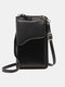 Women Faux Leather Fashion Multifunction Snake Crossbody Bag Phone Bag - Black