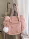 Women Fluffy Ball Cute Shoulder Bag Handbag Tote - Pink