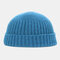Men Women Solid Color Knitted Wool Hat Skull Cap Beanie Brimless Hats - Blue