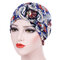 Womens Farmhouse Style Floral Cotton Beanie Hats Casual Flexible Caps Muslim Headband - #5