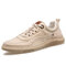Men PU Fabric Splicing Non Slip Breathable Casual Shoes - Beige