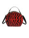 Women Leopard-print Portable Round Bag Shoulder Bag Crossbody Bag - Leopard red