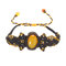 Women's Ethnic Bracelet Retro Agate Weave Rope Bracelet - Yellow