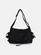 Men Oxford Contrast Color Large Capacity Crossbody Bag Fashion Casual Shoulder Bag Travel Bag - Black
