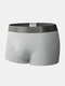 Mens Sexy Thin Patchwork Ice Silk Underwear Soft Breathable Stretch U Convex Boxer Briefs - Grey