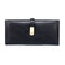 Women Retro Solid Color Long Wallet Clutch Bag  - Black