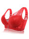 Sexy Deep V Gather Breathable Wireless Full Coverage Bras - Red