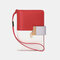 Women Genuine Leather RFID Anti Theft Multi-slots Bifold Wallet Purse - Red