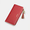 Women 11Card Slots Tassel Detachable 6.3'' phone Zipper Long Wallet - Red