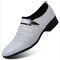 Men Metal Buckle  Hollow Out Pointed Toe Formal Wedding Dress Shoes - White