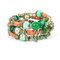 Bohemian Glass Printed Bead Bracelet Multi-Layer Bead Bracelet Retro Style For Women - Green