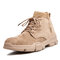 Men Synthetic Suede Splicing Warm Plush Lining Casual Ankle Boots - Khaki
