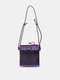 Men Nylon Contrast Color Patchwork Mesh Breathable Zipper Crossbody Bags Mini Envelope Bag Phone Bag - Purple