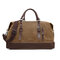 Canvas With Leather Casual Travel Clutch Bag Crossbody Bag For Men - Coffee