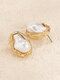 Vintage Baroque Irregular-shaped Artificial Pearl Alloy Earrings - Gold