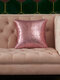 Almohada de cojín con lentejuelas navideñas de 1 pieza Caso sin cojines de sofá para el hogar con núcleo - Rosado