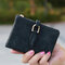 Women Candy Color PU Leather Small Short Bifold Wallet Purse Card Holder - Black