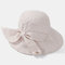 Stripe Beach Sun Hat  Cotton Wide Brim Hat For Women Elegant Multipurpose Foldable Anti-UV Cap For Lady - Beige