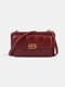 Women PU Leather 12 Card Slots Money Clips 6.5 Inch Phone Bag Crossbody Bag - Wine Red
