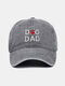 Unisex Washed Distressed Cotton Cartoon Letter Embroidery All-match Outdoor Sunscreen Baseball Cap - Gray