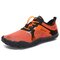 Large Size Men Fabric Slip Resistant Elastic Lace Hiking Casual Beach Water Shoes - Orange