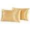 2pcs Imitation Silk Pillow Case Cushion Cover Bags Stand Queen King Size Bedding Sets - Camel