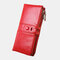 Women PU Leather 11 Card Slots Photo Card Phone Bag SIM Card Wallet - Red